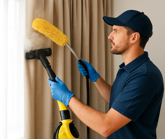 Trusted residential curtain cleaning technician Matty Curtain Cleaning macgregor QLD