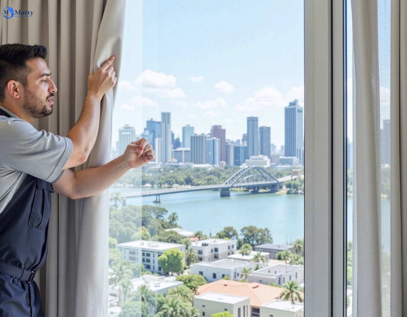 Professional curtain steam cleaning service macgregor QLD by Matty Curtain Cleaning